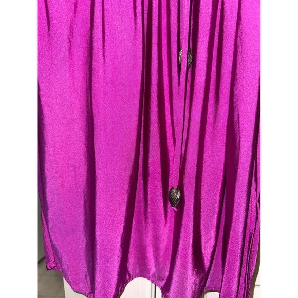 Tara Grinna Magenta Purple Swim Cover Up Dress Long Sleeve Shell Detail Mens M - Picture 5 of 5
